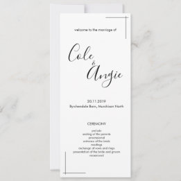 Programa de Casamento Minimalista com Bordas Cruza