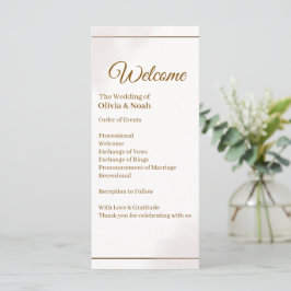 Programa de Casamento Minimalista em Dourado Elega