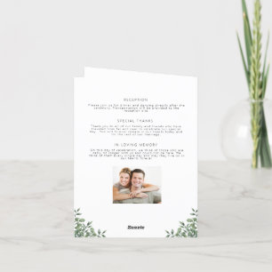 Programa de Casamento Minimalista Floral Dobrado