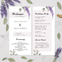 Programa de Casamento Minimalista Lavanda Eucalipt