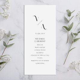 Programa de Casamento Minimalista Moderno Elegante