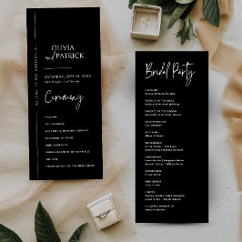 Programa de Casamento Minimalista Moderno Elegante