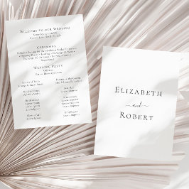 Programa de Casamento Minimalista Moderno Preto e