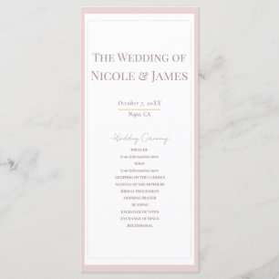 Programa de Casamento Minimalista Moderno Rosa Ost
