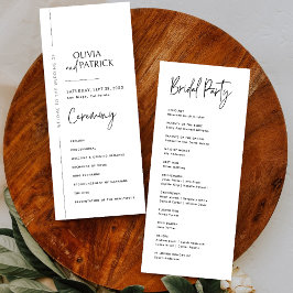Programa de Casamento Minimalista Moderno Simples 