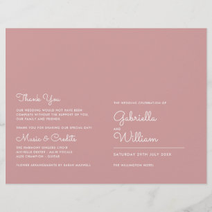Programa de Casamento Minimalista Rosa Empoeirado