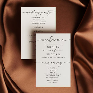 Programa de casamento minimalista simples Roteir