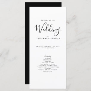 Programa de Casamento Mínimo de Branco Negro Elega