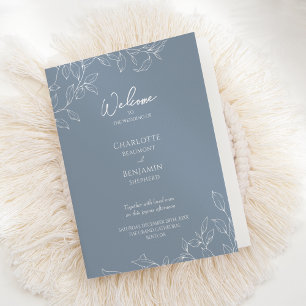 Programa de Casamento Mínimo de Folha Dusty Blue