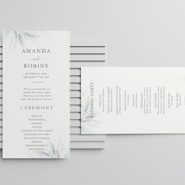 Programa de Casamento Moderno de Foliage Elegante (Criador carregado)