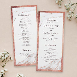 programa de casamento moderno de luxo rosa