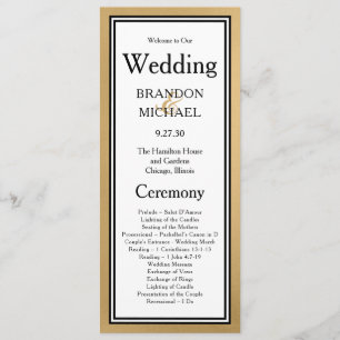 Programa de Casamento Moderno Dourado LGBTQ