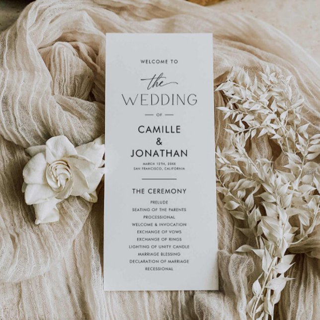 Programa de Casamento Moderno Elegante (Modern Minimalist Wedding Program )