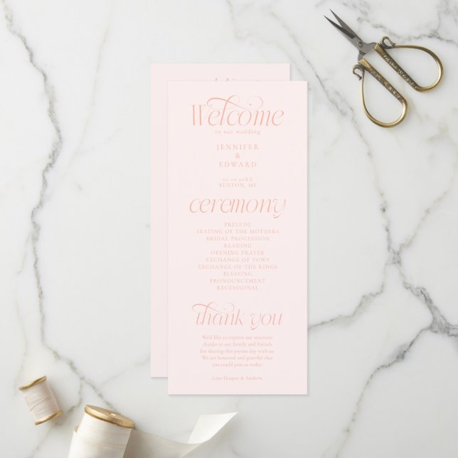 Programa de Casamento Moderno em Tipografia com To (Frente/Verso In Situ)