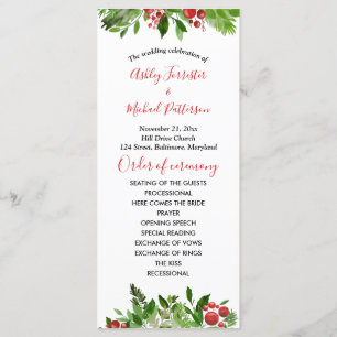 Programa de Casamento Moderno Holly Red Berry