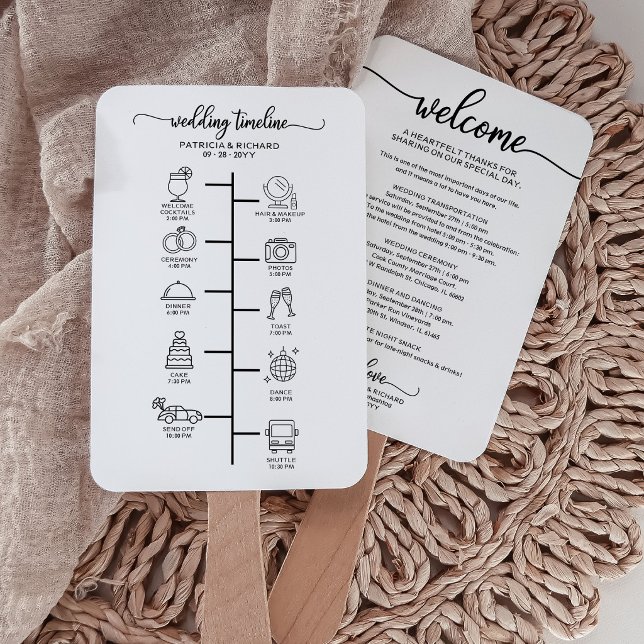 Programa de Casamento Moderno Ícone Leque de Mão I (Criador carregado)