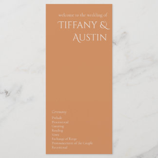 Programa de Casamento Moderno Laranja Queimado