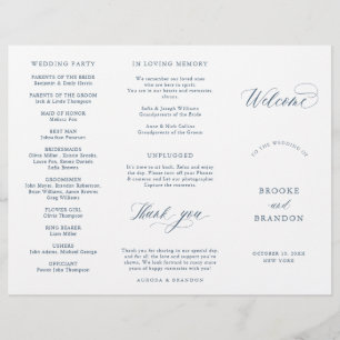Programa de Casamento Moderno Simples Elegante
