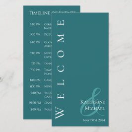 Programa de Casamento Moderno Simples Esmeralda-