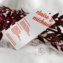 Programa de Casamento Moderno Simples Retro Minima