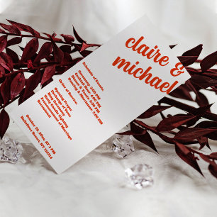 Programa de Casamento Moderno Simples Retro Minima