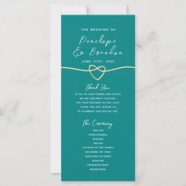 Programa de Casamento Moderno Turquesa