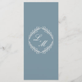 Programa de Casamento Monogram Script Branch Azul 
