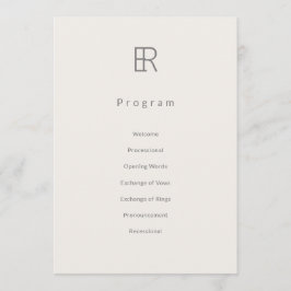 Programa de Casamento Monograma Minimalista Modern