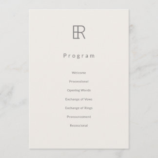 Programa de Casamento Monograma Minimalista Modern