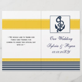 programa de Casamento Náutico Dobrado da âncora az