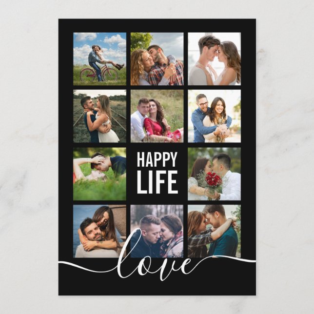 Programa de Casamento Negro Colagem de Fotos (Frente)