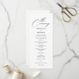 Programa de Casamento Negro e Branco da Caligrafia
