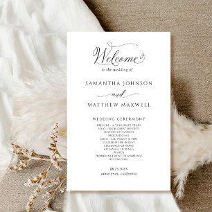 Programa de Casamento Negro e Branco da Caligrafia