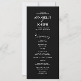Programa de Casamento Negro Formal de Script Elega