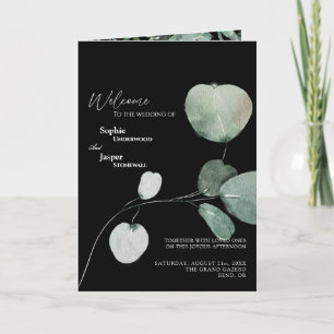 Programa de Casamento Negro Verde Moderno