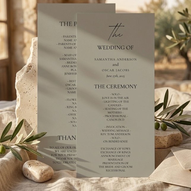 Programa de Casamento Neutro Elegante (Criador carregado)