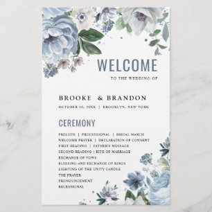 Programa de Casamento no inverno Azul de Cinza