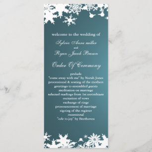 programa de casamento no inverno de flocos de neve