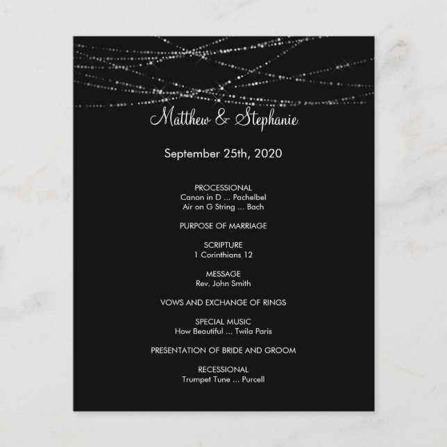 Programa de casamento no inverno elegante Flyer de (Frente)