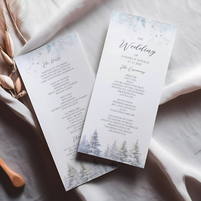 Programa de Casamento no inverno Pine Trees (Criador carregado)