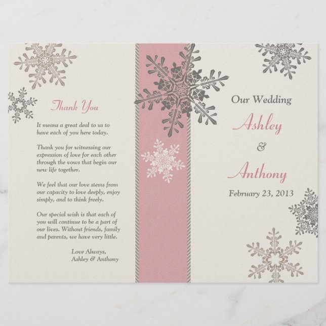 Programa de Casamento no inverno Pink Ivory Taupe  (Frente)