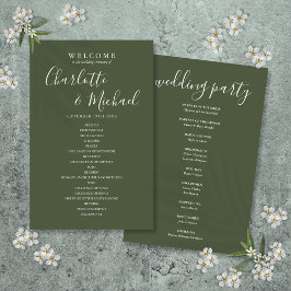Programa de Casamento Olive Green Signature Script