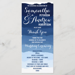programa de casamento ombre da marinho azul stripe