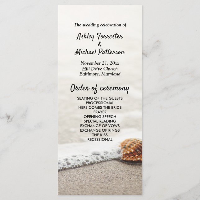Programa de Casamento Ondas de Praia (Frente)