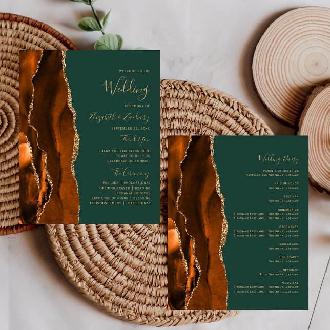 Programa de Casamento Orçamento Rust Agate Verde E (Criador carregado)