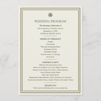 Programa de Casamento Palmeira Marfim e Dourado