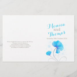 Programa de casamento para cinzas de flor silvestr