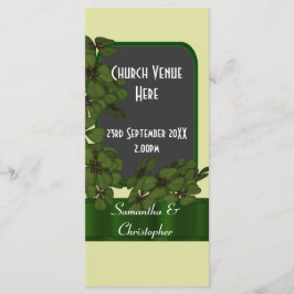 Programa de casamento para o trevo de shamrock na 