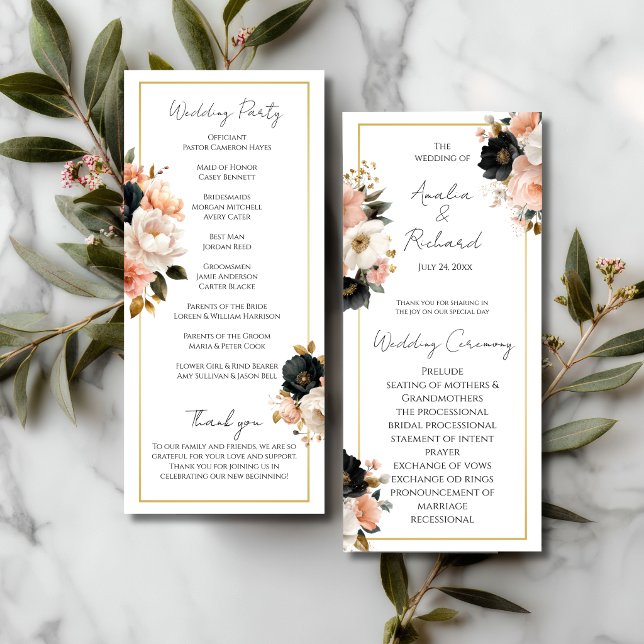 Programa de Casamento Personalizado com Design Flo (Criador carregado)
