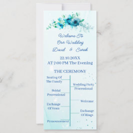 Programa de Casamento Personalizado de Flor Azul E